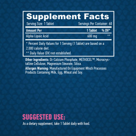 Alpha Lipoic Acid -Time Release- 600  mg. - 60 Tab