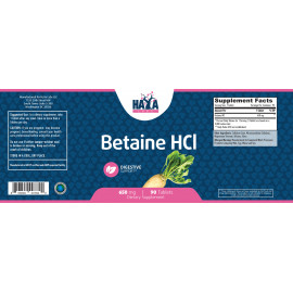 Betaine HCL 650 mg - 90 Tabs.