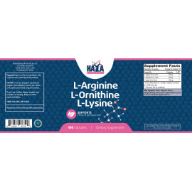L-Arginine - L-Ornithine - L-Lysine 100 Caps.
