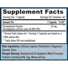 Serrapeptase 60.000 SPU 90 VCaps label