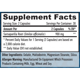 Sarsaparilla Root 450 mg - 60 Caps facts