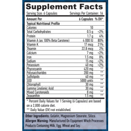 All Natural Spirulina 500 mg. - 100 Caps. Facts